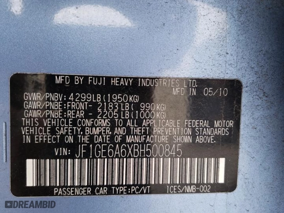 2011 Subaru Impreza Sedan 2.5i with VIN JF1GE6A6XBH500845, listed as a Copart auction lot 43641815 with 128,763 mi miles and Salvage Title. Bid and sale history available at carsss.com. Image 13.