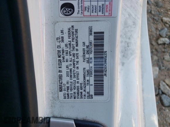 2017 Nissan 370Z with VIN JN1AZ4EH3HM954376, listed as a Copart auction lot 43572005 with 113,816 mi miles and Salvage Title. Bid and sale history available at DreamBid. Image 14.