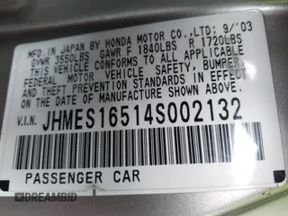 2004 Honda Civic LX z VIN JHMES16514S002132, wystawiony jako IAAI lot #41932071 z przebiegiem 158 130 mil mil oraz . Historia ofert i sprzedaży dostępna na DreamBid. Obrazek 9.