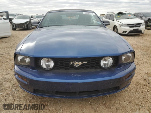 2007 Ford Mustang GT Deluxe with VIN 1ZVHT85H175225917, listed as a Copart auction lot 84885124 with 37,957 mi miles and Clean Title. Bid and sale history available at carsss.com. Image 5.