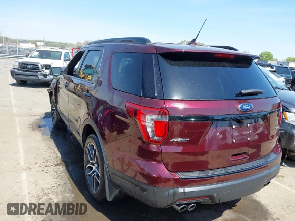 2018 Ford Explorer Sport with VIN 1FM5K8GT4JGB85463, listed as a IAAI auction lot 41914412 with 59,680 mi miles and . Bid and sale history available at DreamBid. Image 3.