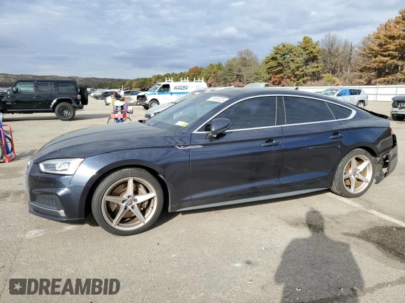 2018 Audi A5 Sportback Premium Plus with VIN WAUENCF54JA057838, listed as a Copart auction lot 75138723 with 0 mi miles. Bid and sale history available at carsss.com. Image 1.