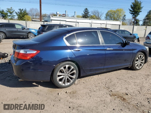 2013 Honda Accord Sport with VIN 1HGCR2F59DA250193, listed as a Copart auction lot 53237935 with 179,333 mi miles and Salvage Title. Bid and sale history available at DreamBid. Image 3.