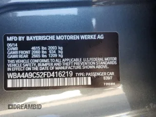 2015 BMW 4 Series 428i with VIN WBA4A9C52FD416219, listed as a Copart auction lot 48703365 with 87,162 mi miles and Clean title. Bid and sale history available at DreamBid. Image 13.