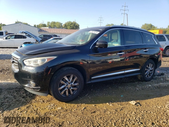 2013 Infiniti JX35 with VIN 5N1AL0MM0DC339401, listed as a Copart auction lot 67927874 with 185,721 mi miles and Salvage Title. Bid and sale history available at carsss.com. Image 1.