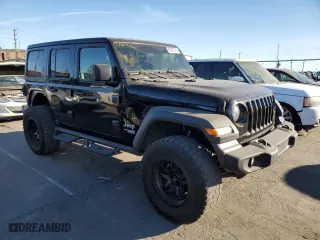 2018 Jeep Wrangler Unlimited Sport with VIN 1C4HJXDG6JW105088, listed as a Copart auction lot 89300745 with 80,928 mi miles and Salvage Title. Bid and sale history available at carsss.com. Image 4.