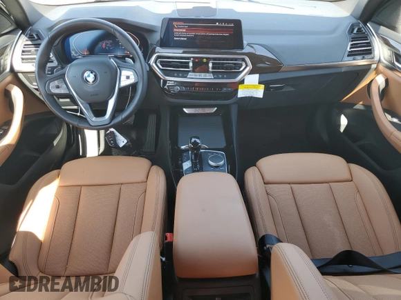 2024 BMW X3 sDrive30i with VIN WBX47DP00RN315605, listed as a Copart auction lot 42827025 with 1,792 mi miles and Salvage Title. Bid and sale history available at DreamBid. Image 8.