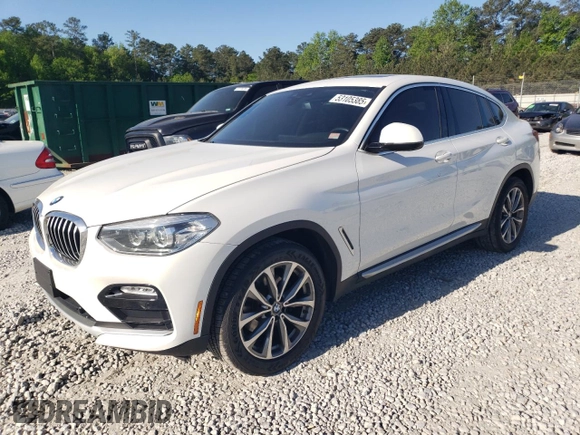 2019 BMW X4 xDrive30i with VIN 5UXUJ3C50KLG55561, listed as a Copart auction lot 53105385 with 73,041 mi miles and Salvage title. Bid and sale history available at DreamBid. Image 1.