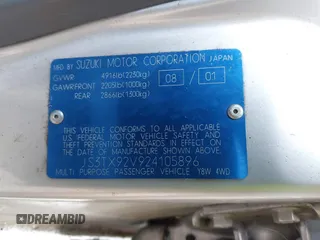 2002 Suzuki XL7 Standard z VIN JS3TX92V924105896, wystawiony jako IAAI lot #42869920 z przebiegiem 189 036 mil mil oraz . Historia ofert i sprzedaży dostępna na DreamBid. Obrazek 9.