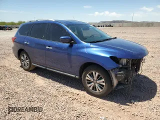 2019 Nissan Pathfinder Platinum with VIN 5N1DR2MM2KC637341, listed as a Copart auction lot 55355925 with 82,808 mi miles and Salvage title. Bid and sale history available at DreamBid. Image 4.
