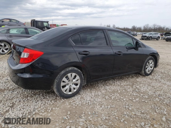 2012 Honda Civic LX with VIN 19XFB2F57CE069900, listed as a Copart auction lot 51695095 with 156,382 mi miles and Salvage Title. Bid and sale history available at DreamBid. Image 3.