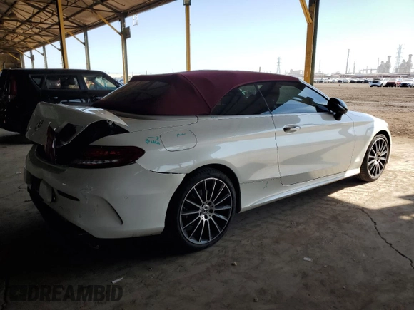 2022 Mercedes-Benz C 300 with VIN W1KWK8DB7NG115018, listed as a Copart auction lot 52892615 with 37,226 mi miles and Salvage title. Bid and sale history available at DreamBid. Image 3.