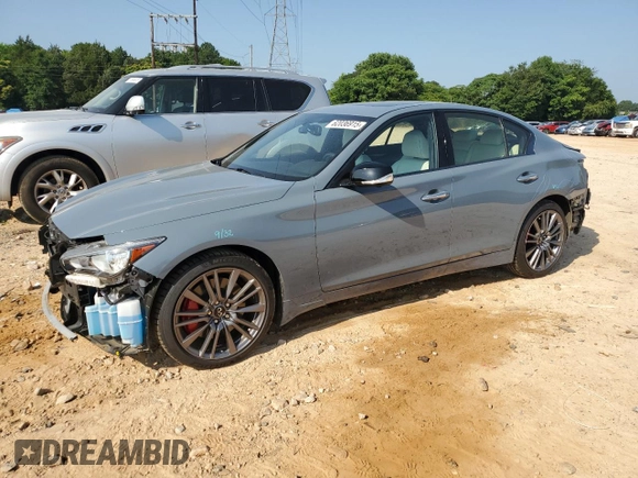 2023 Infiniti Q50 Red Sport 400 z VIN JN1FV7DR0PM590123, wystawiony jako Copart lot #62036915 z przebiegiem 42 739 mil mil oraz Szkoda całkowita • Salvage title. Historia ofert i sprzedaży dostępna na DreamBid. Obrazek 1.