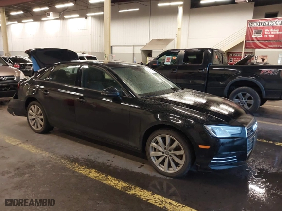 2017 Audi A4 Premium with VIN WAUANAF41HN039147, listed as a IAAI auction lot 40893349 with 71,375 mi miles. Bid and sale history available at carsss.com. Image 1.