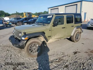 2025 Jeep Wrangler Sport S z VIN 1C4PJXDNXSW505554, wystawiony jako Copart lot #61961995 z przebiegiem 1 400 mil mil oraz Szkoda całkowita • Salvage title. Historia ofert i sprzedaży dostępna na DreamBid. Obrazek 1.