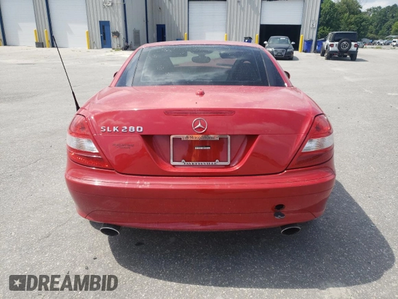 2007 Mercedes-Benz SLK 280 with VIN WDBWK54F77F139757, listed as a Copart auction lot 60968135 with 56,545 mi miles and Salvage title. Bid and sale history available at DreamBid. Image 6.