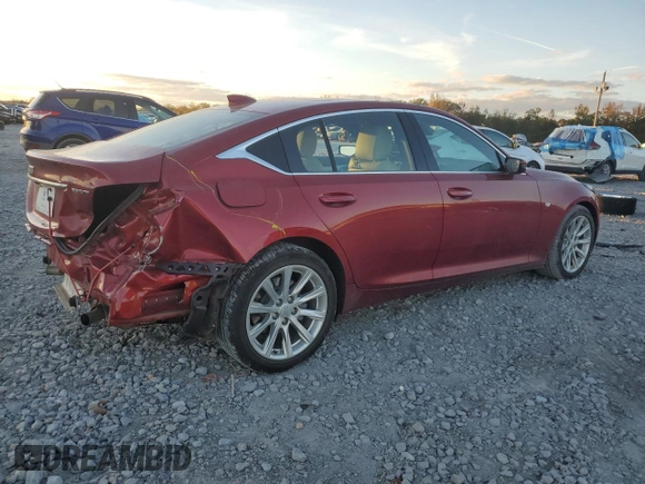 2022 Cadillac CT5 Luxury with VIN 1G6DW5RK1N0122734, listed as a Copart auction lot 82427634 with 23,757 mi miles and Salvage Title. Bid and sale history available at carsss.com. Image 3.
