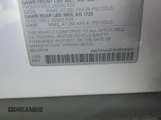 2021 Audi e-tron Prestige z VIN WA1VAAGE8MB040051, wystawiony jako Copart lot #46356155 z przebiegiem 33 501 mil mil oraz Szkody całkowita. Historia ofert i sprzedaży dostępna na DreamBid. Obrazek 14.