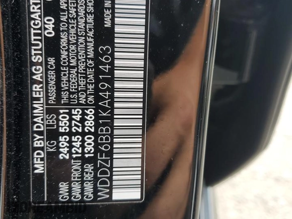 2019 Mercedes-Benz E 53 AMG with VIN WDDZF6BB1KA491463, listed as a Copart auction lot 65467095 with 112,886 mi miles and Salvage title. Bid and sale history available at DreamBid. Image 12.