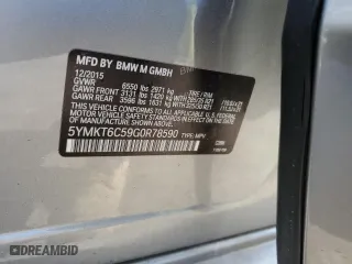 2016 BMW X5 M with VIN 5YMKT6C59G0R78590, listed as a Copart auction lot 52993985 with 0 mi miles and Clean Title. Bid and sale history available at carsss.com. Image 12.