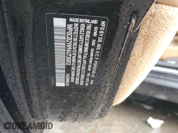 2006 Porsche Boxster S with VIN WP0CB29896U730812, listed as a Copart auction lot 62968015 with Not provided miles and Clean title. Bid and sale history available at DreamBid. Image 13.