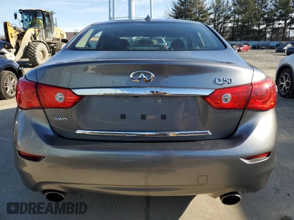 2016 Infiniti Q50 2.0t Premium with VIN JN1CV7ARXGM253725, listed as a Copart auction lot 45677165 with 51,699 mi miles and Salvage Title. Bid and sale history available at carsss.com. Image 6.