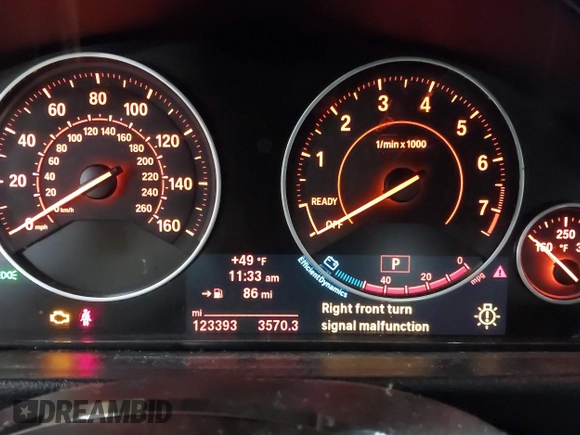2014 BMW 3 Series 328i Gran Turismo xDrive with VIN WBA3X5C5XED557668, listed as a IAAI auction lot 41728522 with 123,393 mi miles and . Bid and sale history available at DreamBid. Image 7.