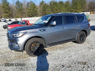2019 Infiniti QX80 LUXE with VIN JN8AZ2NF2K9683793, listed as a Copart auction lot 45565415 with 63,650 mi miles and Salvage Title. Bid and sale history available at carsss.com. Image 1.