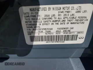 2023 Infiniti Q50 Red Sport 400 with VIN JN1FV7DP3PM570348, listed as a Copart auction lot 80996414 with 35,011 mi miles and Salvage Title. Bid and sale history available at DreamBid. Image 13.