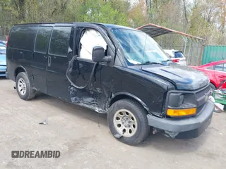 2012 Chevrolet Express Cargo Van with VIN 1GCSGAFX1C1202181, listed as a IAAI auction lot 42050001 with 167,854 mi miles. Bid and sale history available at carsss.com. Image 1.