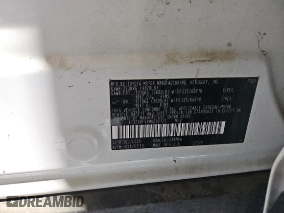 2021 Toyota RAV4 Hybrid XSE with VIN 4T3E6RFV8MU060122, listed as a Copart auction lot 62019045 with 60,971 mi miles and Salvage title. Bid and sale history available at DreamBid. Image 13.