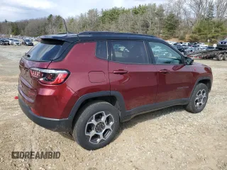 2022 Jeep Compass Trailhawk z VIN 3C4NJDDB3NT229952, wystawiony jako Copart lot #50379625 z przebiegiem 17 737 mil mil oraz Szkoda całkowita • Salvage title. Historia ofert i sprzedaży dostępna na DreamBid. Obrazek 3.