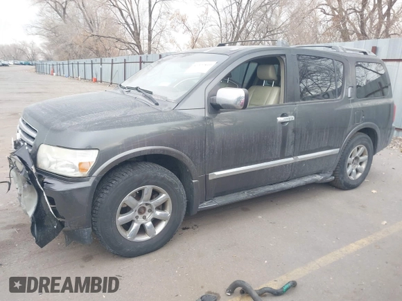 2006 Infiniti QX56 with VIN 5N3AA08C96N813500, listed as a IAAI auction lot 41377849 with 205,729 mi miles and . Bid and sale history available at DreamBid. Image 2.