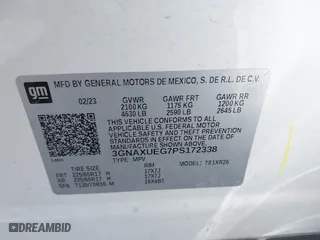 2023 Chevrolet Equinox LT with VIN 3GNAXUEG7PS172338, listed as a IAAI auction lot 41546330 with 50,473 mi miles. Bid and sale history available at carsss.com. Image 9.