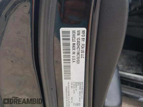 2021 Dodge Durango R/T with VIN 1C4SDHCT1MC761531, listed as a Copart auction lot 42128375 with 47,430 mi miles and Salvage Title. Bid and sale history available at DreamBid. Image 13.