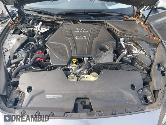2019 Infiniti Q50 3.0t LUXE with VIN JN1EV7APXKM542829, listed as a IAAI auction lot 41146340 with 43,708 mi miles. Bid and sale history available at carsss.com. Image 10.