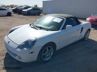 2003 Toyota MR2 Spyder with VIN JTDFR320730054365, listed as a IAAI auction lot 41929249 with 97,419 mi miles. Bid and sale history available at carsss.com. Image 2.