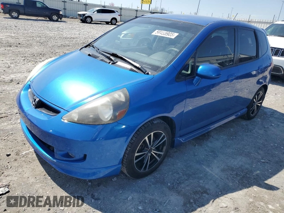 2007 Honda Fit Sport with VIN JHMGD37687S048728, listed as a Copart auction lot 50455905 with 118,340 mi miles and Salvage Title. Bid and sale history available at carsss.com. Image 1.
