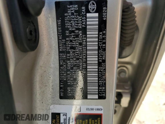 2016 Toyota Camry XLE with VIN 4T1BF1FKXGU218421, listed as a Copart auction lot 46995775 with 144,647 mi miles and Salvage Title. Bid and sale history available at carsss.com. Image 15.