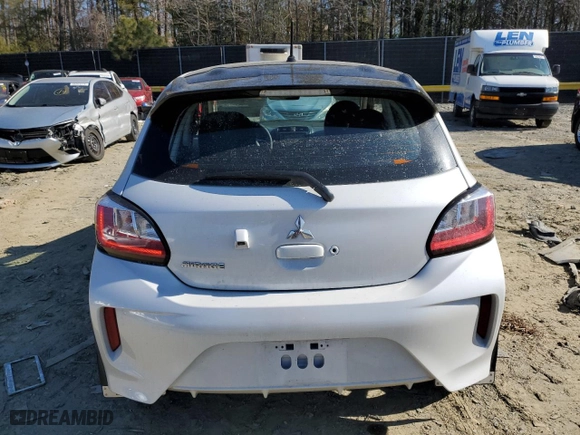 2024 Mitsubishi Mirage Black Edition with VIN ML32AWHJ8RH011030, listed as a Copart auction lot 47427975 with 4875 miles and Salvage Title. Bid and sale history available at carsss.com. Image 6.