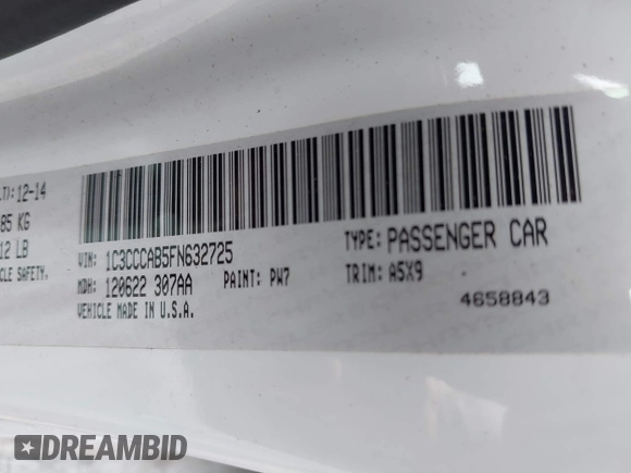 2015 Chrysler 200 Limited with VIN 1C3CCCAB5FN632725, listed as a IAAI auction lot 42419815 with 234,576 mi miles and . Bid and sale history available at DreamBid. Image 9.