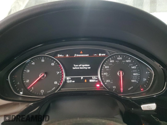 2016 Audi A8 3.0T with VIN WAU34AFD4GN012549, listed as a Copart auction lot 53857955 with 85,501 mi miles and Clean title. Bid and sale history available at DreamBid. Image 9.