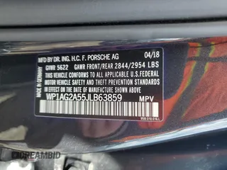 2018 Porsche Macan GTS with VIN WP1AG2A55JLB63859, listed as a Copart auction lot 50305015 with 36,877 mi miles and Salvage Title. Bid and sale history available at DreamBid. Image 13.