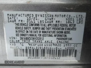 2022 Nissan Sentra SV with VIN 3N1AB8CV3NY202612, listed as a Copart auction lot 46449145 with Not Provided miles and Salvage Title. Bid and sale history available at DreamBid. Image 13.
