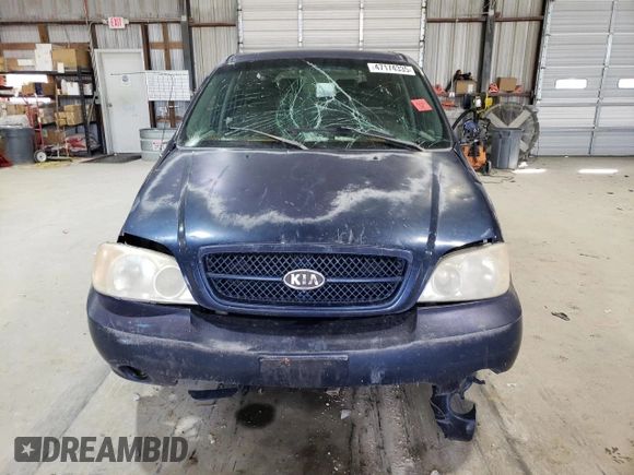 2005 Kia Sedona LX with VIN KNDUP131556615011, listed as a Copart auction lot 47174335 with 161,458 mi miles and Salvage Title. Bid and sale history available at carsss.com. Image 5.