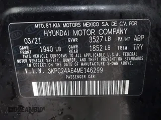 2021 Hyundai Accent SE with VIN 3KPC24A64ME146299, listed as a IAAI auction lot 41551666 with 84,120 mi miles. Bid and sale history available at carsss.com. Image 9.