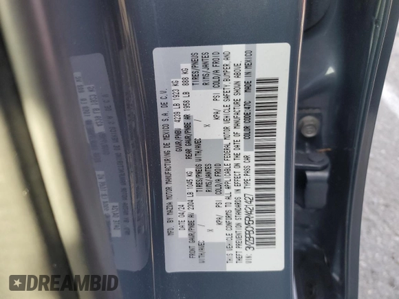 2024 Mazda 3 S Carbon Edition with VIN 3MZBPBCM5RM421427, listed as a Copart auction lot 83070144 with 684 mi miles and Salvage title. Bid and sale history available at DreamBid. Image 13.