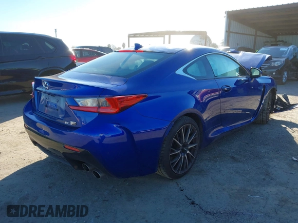 2015 Lexus RC F with VIN JTHHP5BC9F5001063, listed as a IAAI auction lot 41318608 with 30,420 mi miles. Bid and sale history available at carsss.com. Image 4.