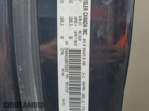 2011 Dodge Grand Caravan SXT with VIN 2D4RN4DG0BR725293, listed as a Copart auction lot 55532265 with 158,125 mi miles and Clean Title. Bid and sale history available at DreamBid. Image 13.