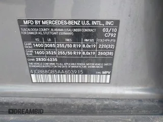 2010 Mercedes-Benz M 350 with VIN 4JGBB8GB5AA603915, listed as a IAAI auction lot 42049717 with 170,151 mi miles and . Bid and sale history available at DreamBid. Image 9.